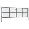 vidaXL Verkkoportti puutarhaan galvanoitu ter&auml;s 400x125 cm harmaa