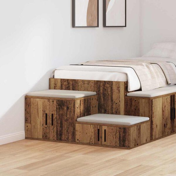 vidaXL S&auml;ilytyskaappi 2 pcs Vanha puu 127 x 41 x 40 cm Tekninen puu