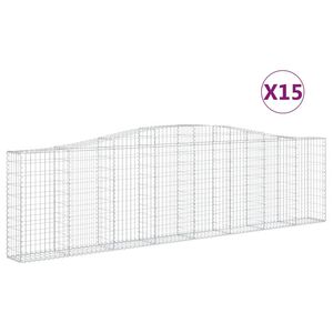 vidaXL Kaarevat kivikorit 15 kpl 400x30x100/120 cm galvanoitu rauta