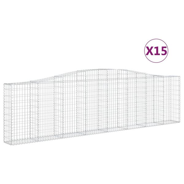 vidaXL Kaarevat kivikorit 15 kpl 400x30x100/120 cm galvanoitu rauta