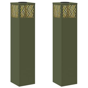 vidaXL Aurinko LED-polkuvalo 2 kpl L&auml;mpim&auml;n Valkoinen 18 x 18 x 80 cm
