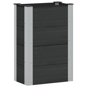 vidaXL Puutarhan Korotettu Kukkalaatikko Musta 50 x 30 x 72 cm