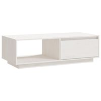 vidaXL Sohvapöytä valkoinen 110x50x33,5 cm täysi mänty