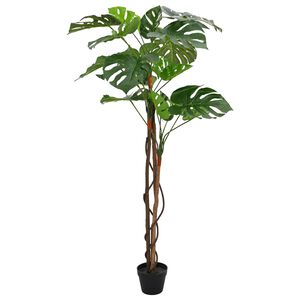 vidaXL Tekokasvi Monstera Vihre&auml; 94 x 18 x 170 cm Kangas ja puu