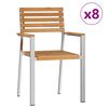 vidaXL Puutarhan Tuoli 8 pcs &Ouml;ljyinen luonnollinen Tiikkipuu