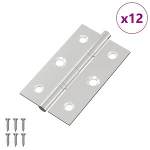 vidaXL Sarana Yksiv&auml;rinen 12 pcs Hopea 58 x 35 x 1 mm Ter&auml;s