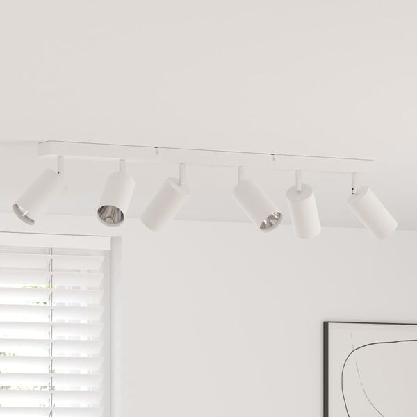 vidaXL Kattospotti valokeiloilla Valkoinen 73 x 6 x 16 cm Metalli