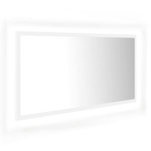 vidaXL LED-kylpyhuonepeili valkoinen 90x8,5x37 cm akryyli