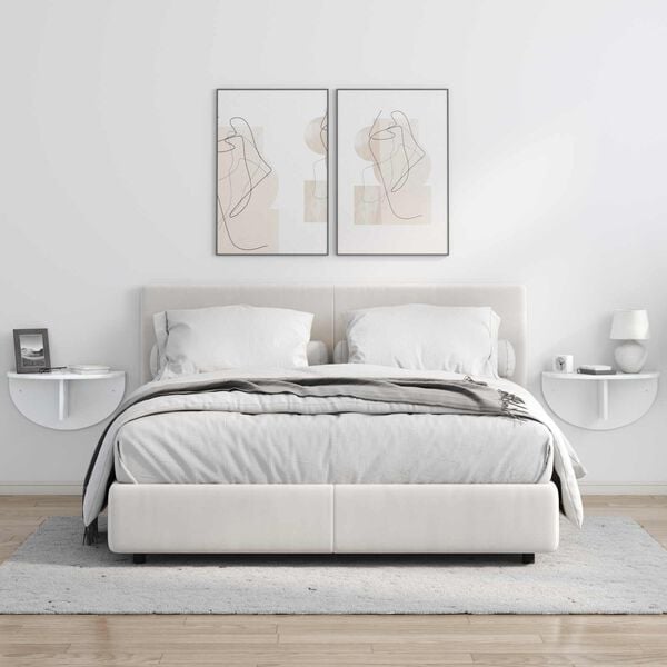 vidaXL Sein&auml;hylly Korkean kiillon valkoinen 48 x 24 x 24 cm