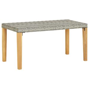 vidaXL Puutarhapenkki 120 cm harmaa polyrottinki ja t&auml;ysi akaasiapuu