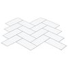 vidaXL Herringbone-laatta 10 pcs Valkoinen harmaa 30 x 30 cm