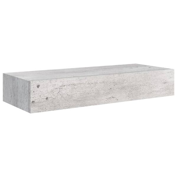 vidaXL Seinälaatikkohyllyt 2 kpl betoninharmaa 60x23,5x10 cm MDF