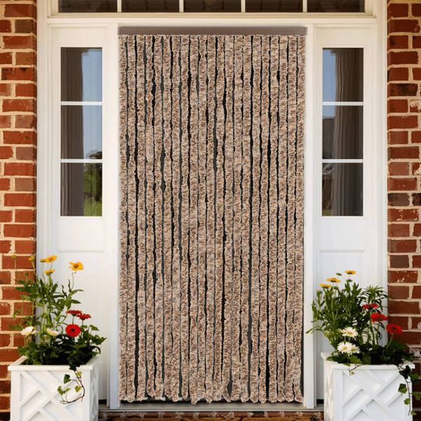vidaXL Hy&ouml;nteisverho beige ja tummanruskea 90x220 cm chenille