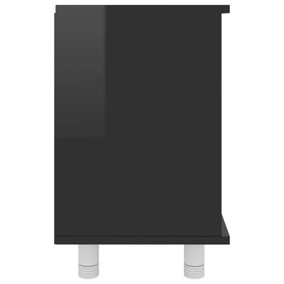 vidaXL Kylpyhuonekaappi korkeakiilto musta 60x32x53,5 cm lastulevy