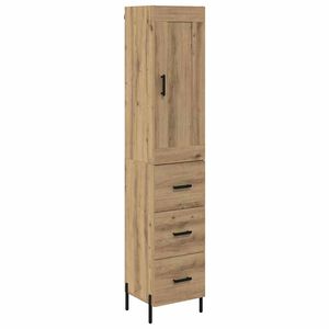 vidaXL Korkea kaappi Artisan tammi 34,5 x 34 x 180 cm Tekninen puu