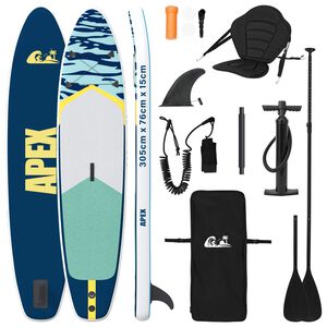vidaXL SUP-levy penkill&auml; 2-in-1 APEX 305 x 76 x 15 cm Sininen