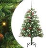 vidaXL Tekojoulukuusi LED -nauhavalot Vihre&auml; 150 cm PVC ja metalli