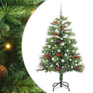 vidaXL Tekojoulukuusi LED -nauhavalot Vihre&auml; 150 cm PVC ja metalli