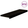 vidaXL Askelmat 12 kpl ruskeanmusta 80x30x2 cm t&auml;ysi tammi