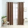 vidaXL Pimennysverhot renkailla 2 kpl sametti beige 140x175 cm