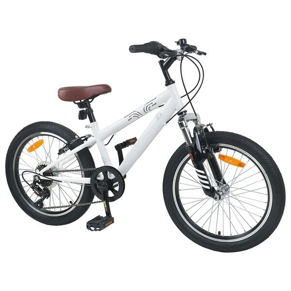 vidaXL Kids Mountain Bike 20 Tuumaa 6-Speed 5-8 vuotta Valkoinen