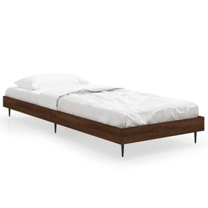 vidaXL S&auml;ngynrunko ilman patjaa ruskea tammi 75x190 cm tekninen puu