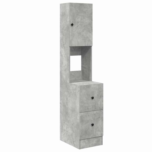 vidaXL Keitti&ouml;kaappi hyllyll&auml; Harmaa 35 x 50 x 180 cm Tekninen puu