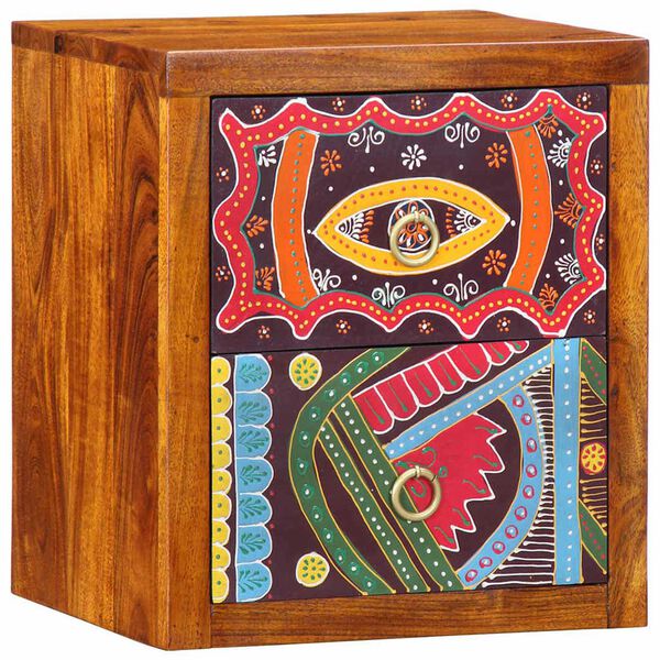 vidaXL Yöpöytäkaappi Ruskea 35 x 30 x 40 cm Tiheä akasiapuu