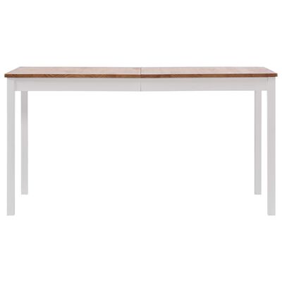 vidaXL Ruokapöytä valkoinen ja ruskea 140x70x73 cm mänty