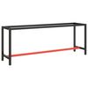vidaXL Ty&ouml;penkin runko mattamusta ja -punainen 210x50x79 cm metalli