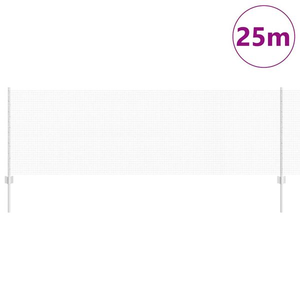 vidaXL Aita ja Tuki Hopea 0,8 x 25 m Teräs