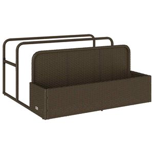 vidaXL Uima-altaan reunalla s&auml;ilytett&auml;v&auml; s&auml;ilytystila ruskea 110x100x57 cm polyrottinki