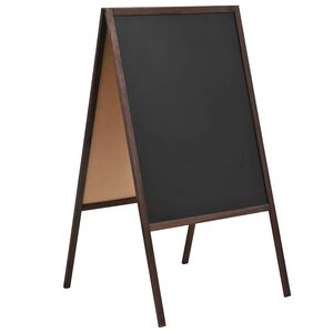 vidaXL Kaksipuolinen liitutaulu setripuu vapaasti seisova 60x80 cm