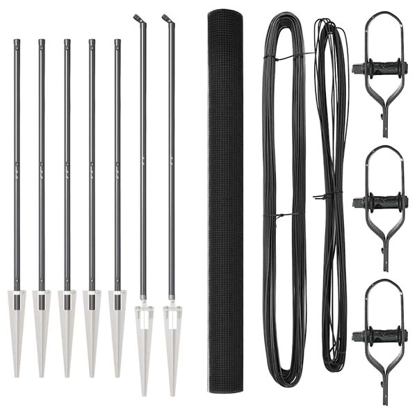 vidaXL Aitalatu Harmaa 10 x 1,6 m (25 x 25 mm verkko) Ter&auml;s ja PVC