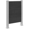 vidaXL Roska-aitaus Harmaa 85 x 12 x 115 cm Alumiini ja WPC