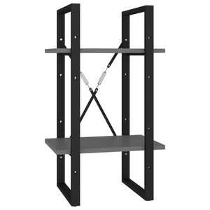 vidaXL 2-tasoinen kirjahylly harmaa 40x30x70 cm tekninen puu