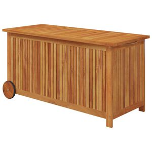 vidaXL Ulkos&auml;ilytyslaatikko py&ouml;rill&auml; 113x50x58 cm t&auml;ysi akasiapuu