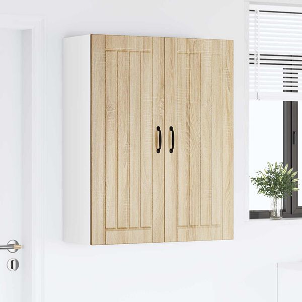 vidaXL Keitti&ouml;kaappi Lucca Sonoma-tammi 80 x 31 x 100 cm Tekninen puu