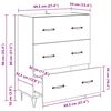 vidaXL Sivup&ouml;yt&auml; laatikon kanssa Musta tammi. 69,5 x 34 x 90 cm
