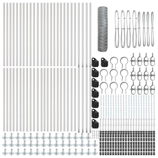 vidaXL Aitalatu Hopea 100 x 0,4 m (50 mm verkko) Ter&auml;s