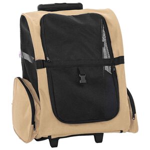 vidaXL Lemmikkik&auml;rryt 3-in-1 kuviointi hiekka 48x32x(57-106) cm Oxford-kangas