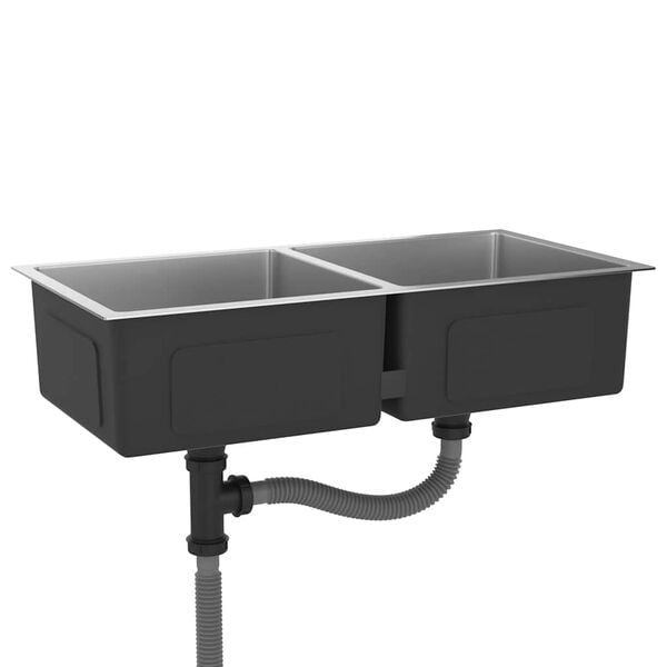 vidaXL Käsintehty keittiön tiskiallas ruostumaton teräs