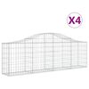 vidaXL Kaarevat kivikorit 4 kpl 200x30x60/80 cm galvanoitu rauta