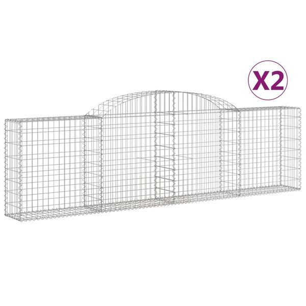 vidaXL Kaarevat kivikorit 2 kpl 300x30x80/100 cm galvanoitu rauta