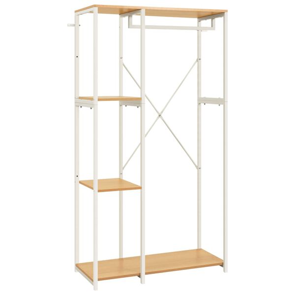 vidaXL Vaatekaappi valkoinen/tammi 90x40x167 cm metalli ja lastulevy