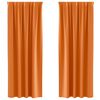 vidaXL Piment&auml;v&auml; verho renkailla 2 kpl Hehkuva oranssi 260 x 140 cm