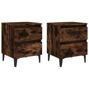 vidaXL Y&ouml;p&ouml;yd&auml;t metallijaloilla 2 kpl savutammi 40x35x50 cm