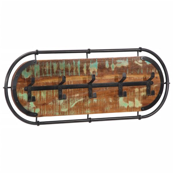 vidaXL Sein&auml;lle kiinnitett&auml;v&auml; naulakko 5 koukulla kiinnitetty