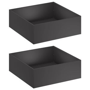 vidaXL Puutarha ruukku 2 kpl Musta 60 x 60 x 20 cm