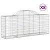 vidaXL Kaarevat kivikorit 8 kpl 200x50x80/100 cm galvanoitu rauta